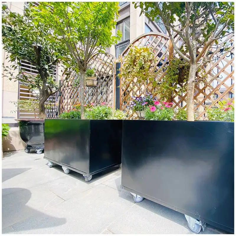 Indoor Plants - 新しい北欧風大型室内フラワーポット、モダンミニマリストアルミ製長方形プランター、家庭菜園、緑の植物、リビングルーム用