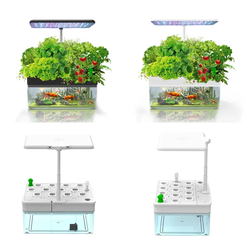 Indoor Plants - IGS-70ブランド 室内水耕栽培アクアポニックLED育成ライトとスマートガーデンシステム搭載の水槽（魚飼育用）