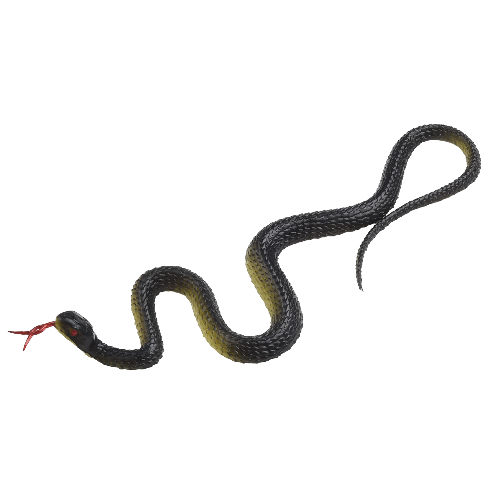 Snake Plant - 庭用植物、リアルな蛇の置物、軽量、いたずら用、ストレス軽減、ゴム製、黒、装飾用、舌を出すデザイン、庭用。