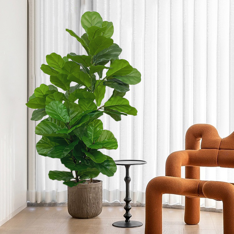 Fiddle Leaf Fig - 人工植物,人工植物,熱帯プラスチックヤシの木,リアルタッチのガジュウバンリーフ,家庭,店舗,オフィス,庭の装飾,23〜41インチ