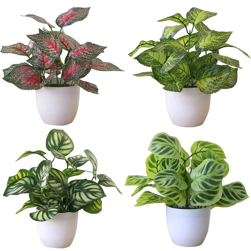 Succulent Set - 1PC 人工観葉植木鉢盆栽パーティーモールホームデスクトップオフィス装飾小さな盆栽造花鉢植え家の装飾