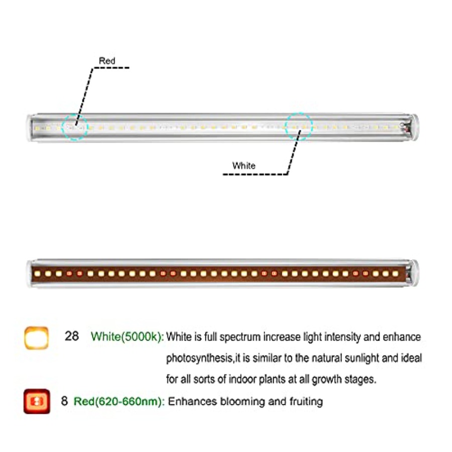 屋内植物用LED育成ライトバー、温室植物育成棚用太陽光育成ラ - Indoor Plants のレビューと価格