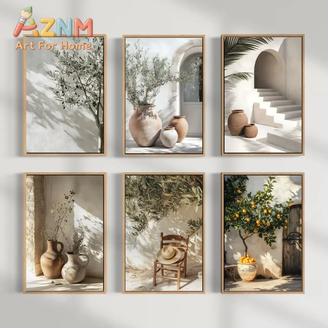 AZNM メディテラネアン風、ニュートラルカラーのキャンバス - Terracotta Pot のレビューと価格