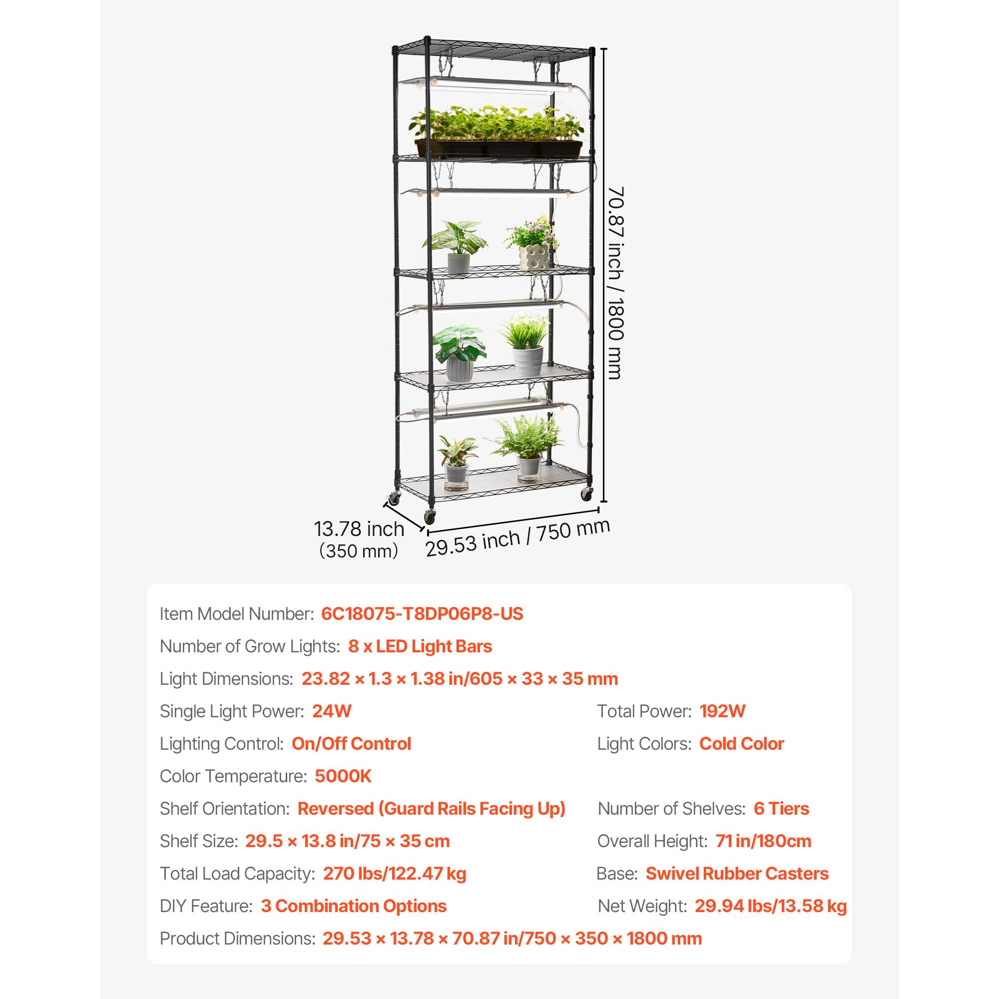 71インチの屋内植物スタンド（キャスター付き）、192W、5 - Plant Pot のレビューと価格
