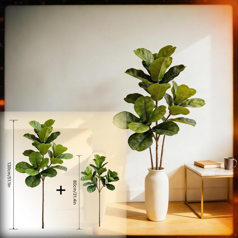 大型の人工フィドルリーフフィグの木、リアルな造花のフィカス・ - Fiddle Leaf Fig のレビューと価格