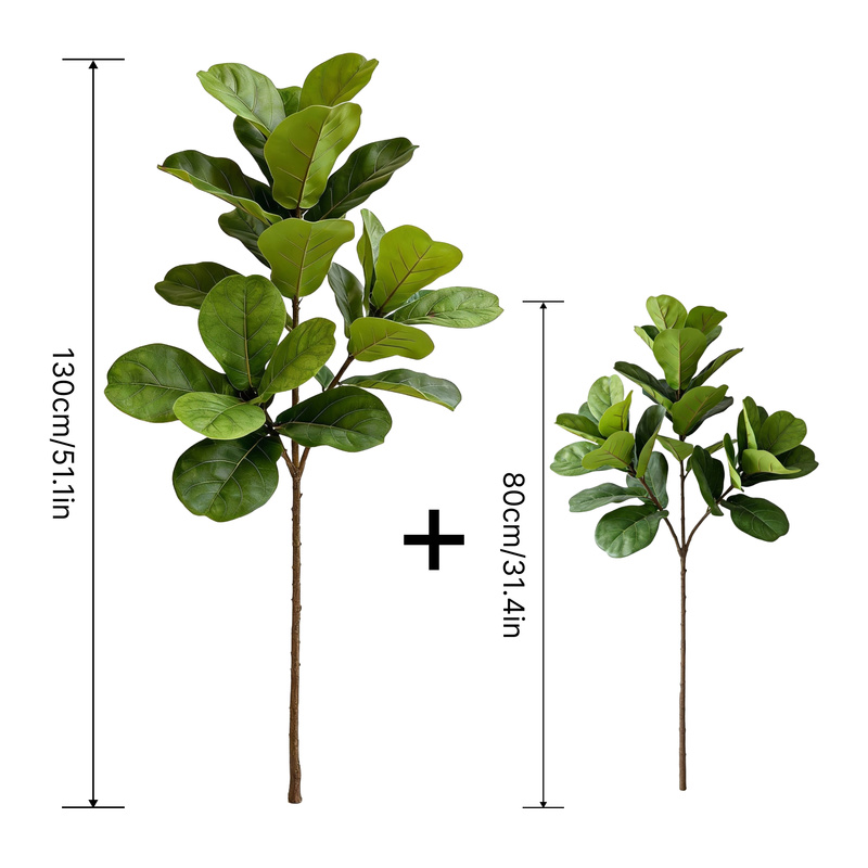 大型の人工フィドルリーフフィグの木、リアルな造花のフィカス・ - Fiddle Leaf Fig のレビューと価格