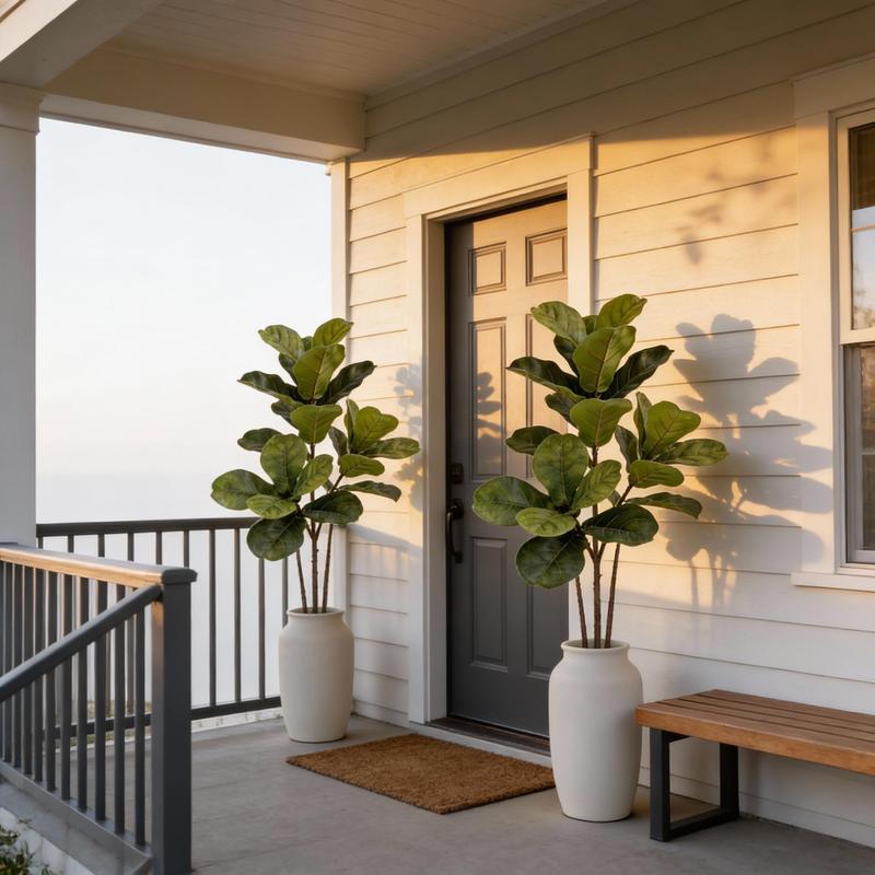 大型の人工フィドルリーフフィグの木、リアルな造花のフィカス・ - Fiddle Leaf Fig のレビューと価格