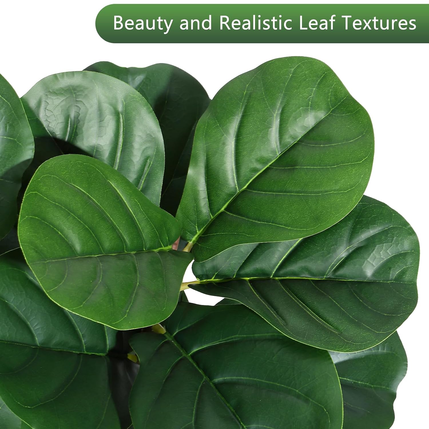 高さ約1.2mの人工フィドルリーフフィグツリー。48枚の葉が - Fiddle Leaf Fig のレビューと価格