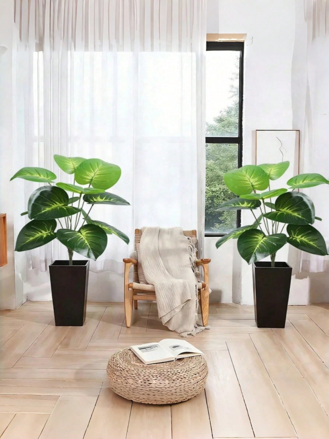 大型の人工観葉植物「マネーツリー」、鉢植えタイプ。18枚また - Pothos のレビューと価格