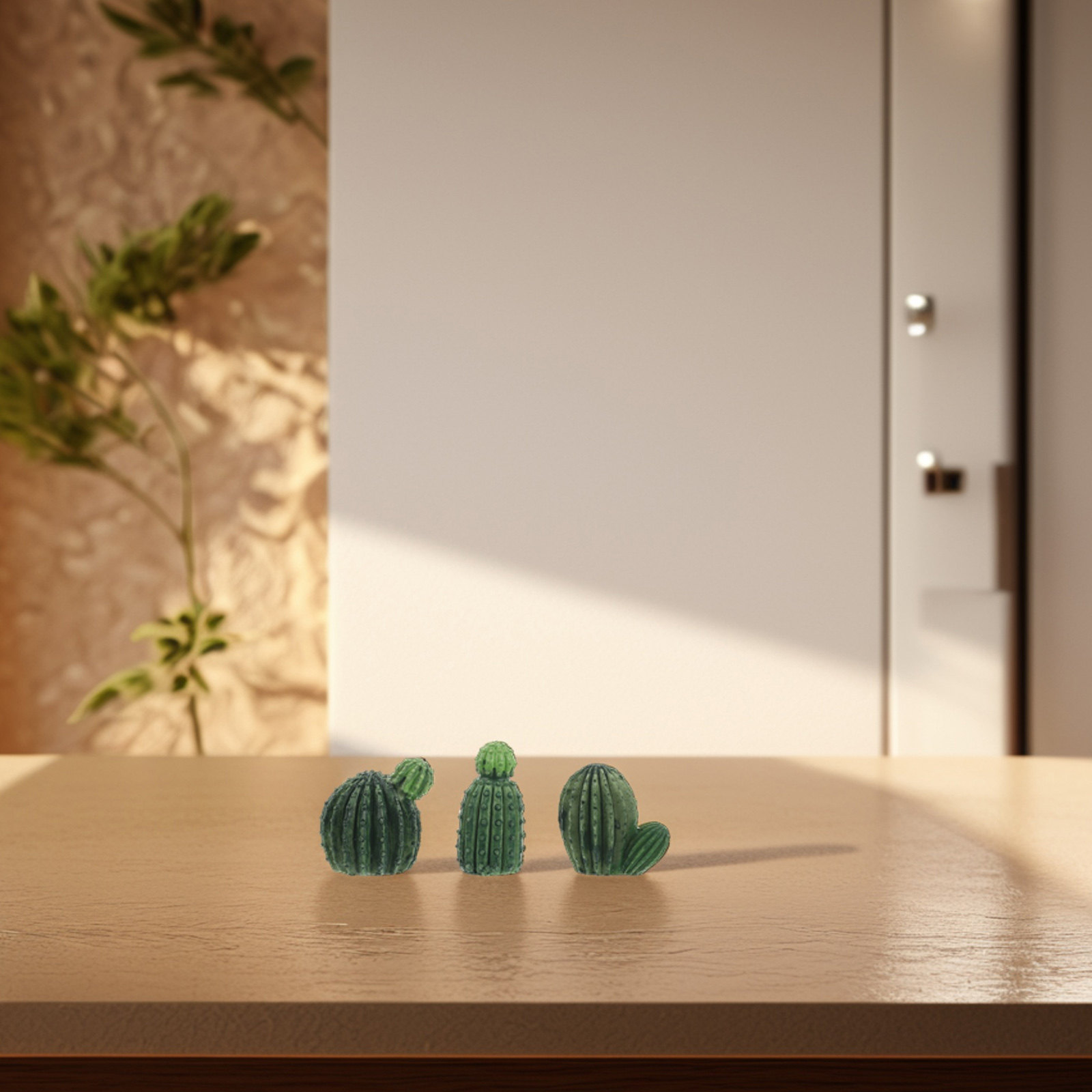 ミニチュアの樹脂製サボテンと多肉植物のセット – 3個入り。 - Succulent Set のレビューと価格