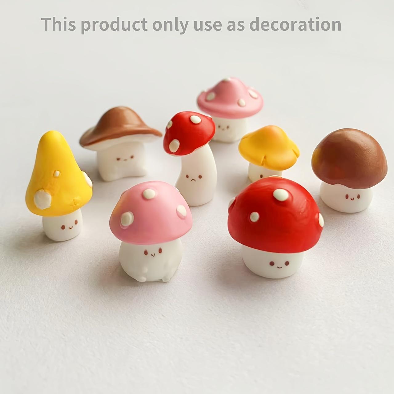 8個の装飾アートミニ絵文字キノコ像、樹脂製、DIY手作り、屋 - Succulent Set のレビューと価格
