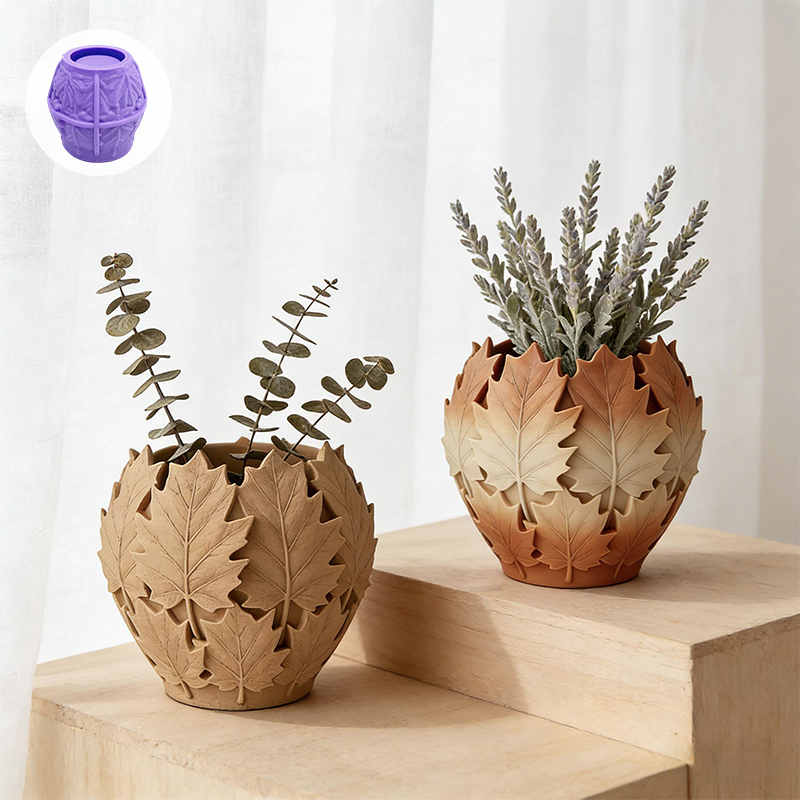 葉の形をした絶妙な質感のシリコンアートモールド。 森をテーマ - Terracotta Pot のレビューと価格